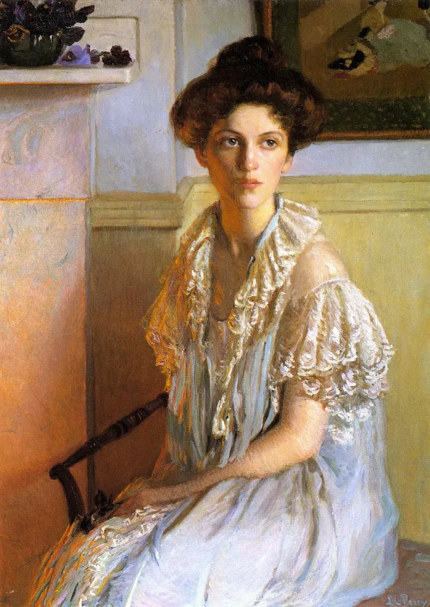 Lilla Cabot Perry, Dame au bol de violettes, 1910