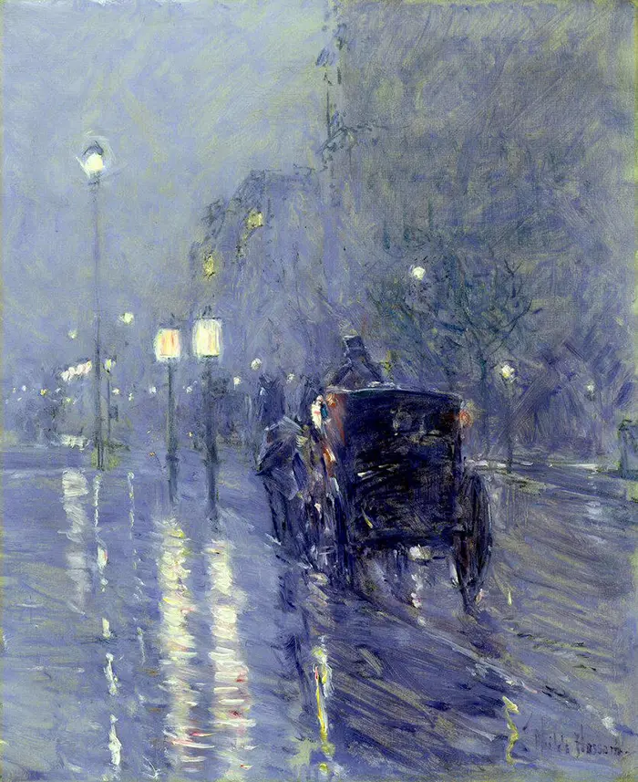 Childe Hassam, Minuit pluvieux, 1890