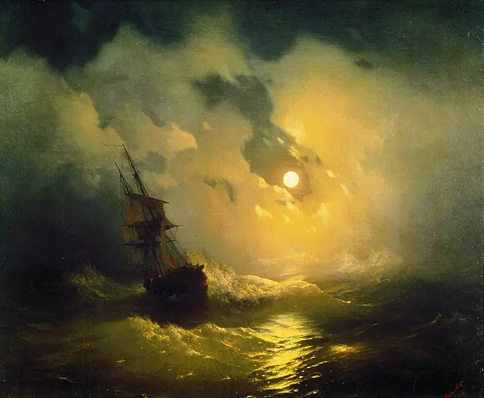 Ivan Aivazovsky, Mer orageuse la nuit, 1849