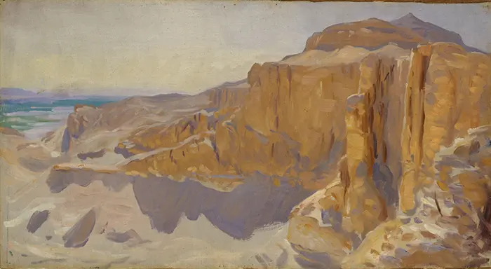 John Singer Sargent, Les falaises de Deir El-Bahri, Égypte, 1891