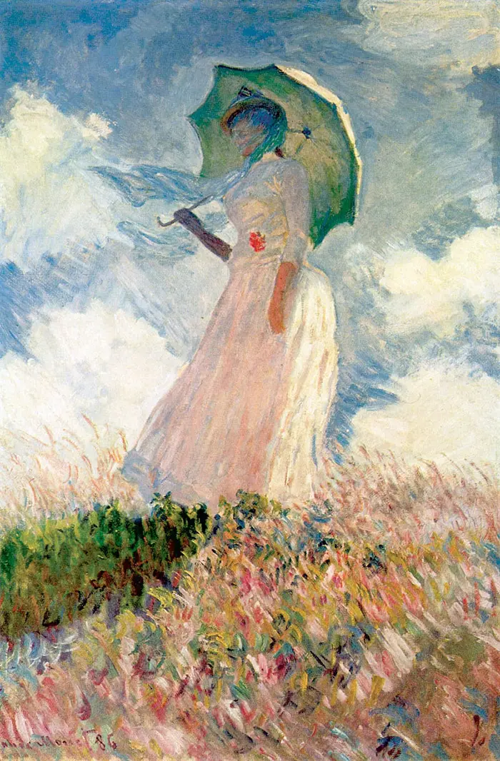 Claude Monet, Femme à l'ombrelle, tournée vers la gauche, 1886