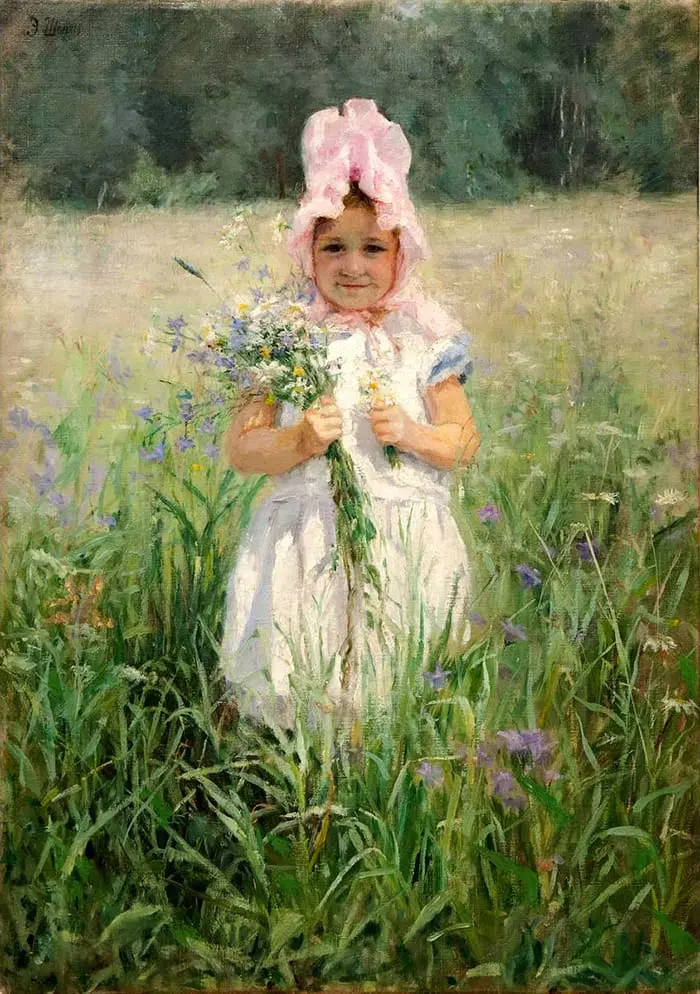 Emily Shanks, Dans les fleurs, vers 1890