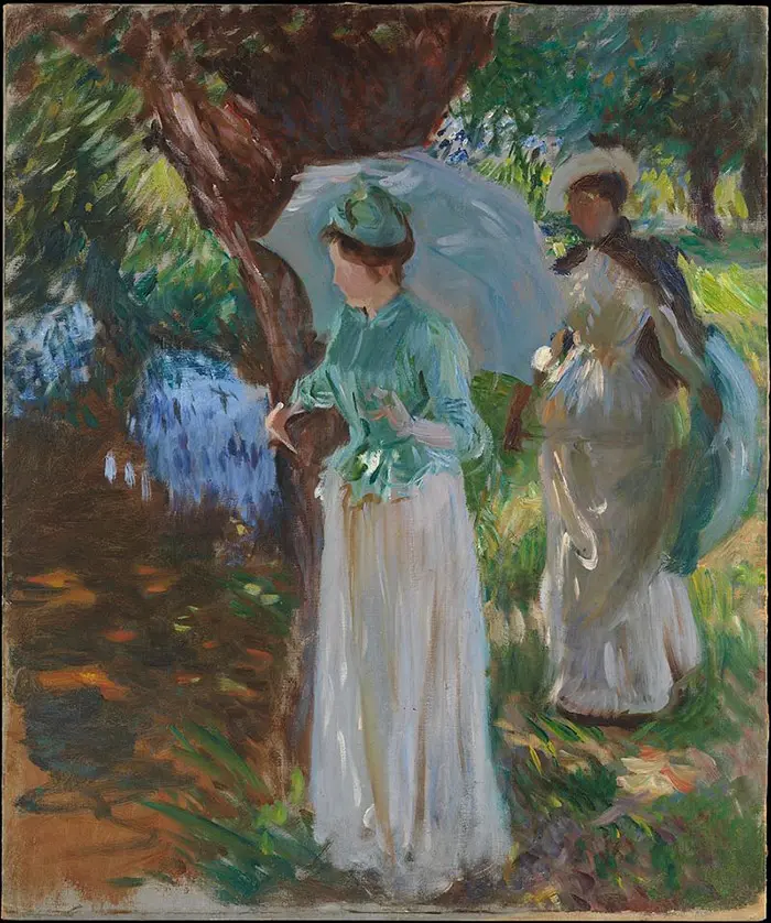 John Singer Sargent, Deux filles avec des parasols à Fladbury, 1889