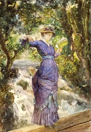 Marie Bashkirtseff, Jeune fille lisant près d'une cascade, avant 1884