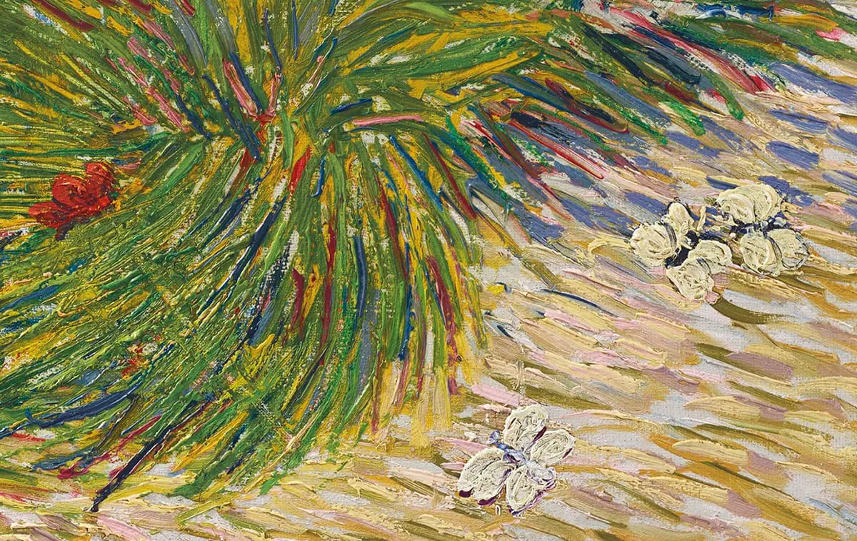 Vincent van Gogh, Pièce de jardin aux papillons, 1887 (détail 1)