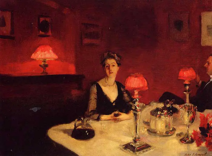 John Singer Sargent, Une table de dîner la nuit, 1884