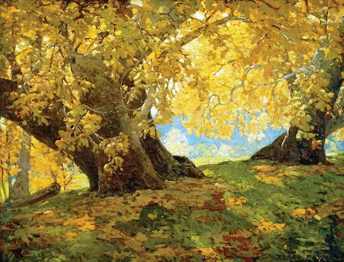 Edgar Alwin Payne, Platane en automne, Orange County Park, vers 1917