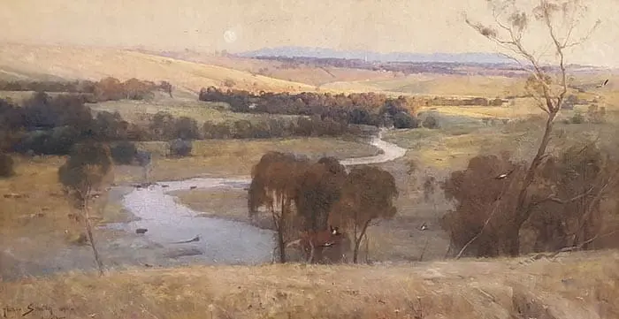 Arthur Streeton, Glisse toujours le courant, et glisse pour toujours, 1890 Arthur Streeton, Glisse toujours le courant, et glisse pour toujours, 1890