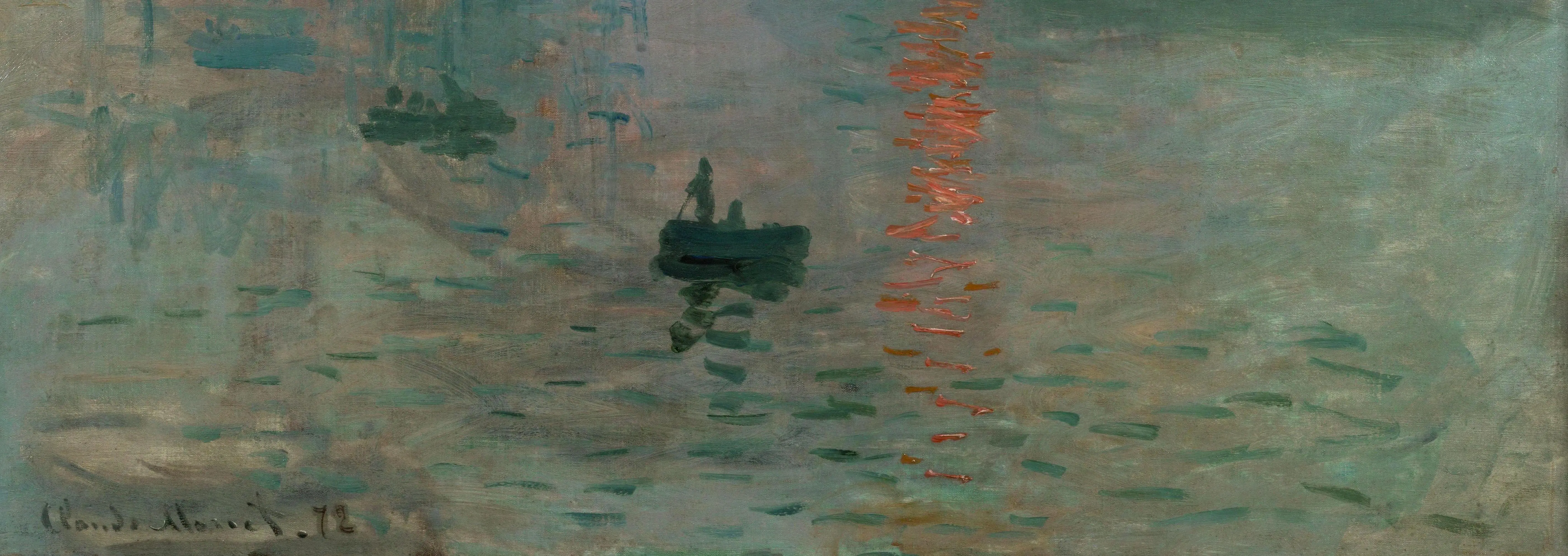 Claude Monet, Impression, lever de soleil, 1872 - Verts foncés
