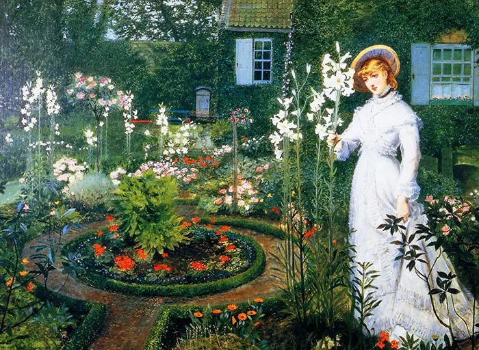 John Atkinson Grimshaw, Reine dans le jardin, 1877