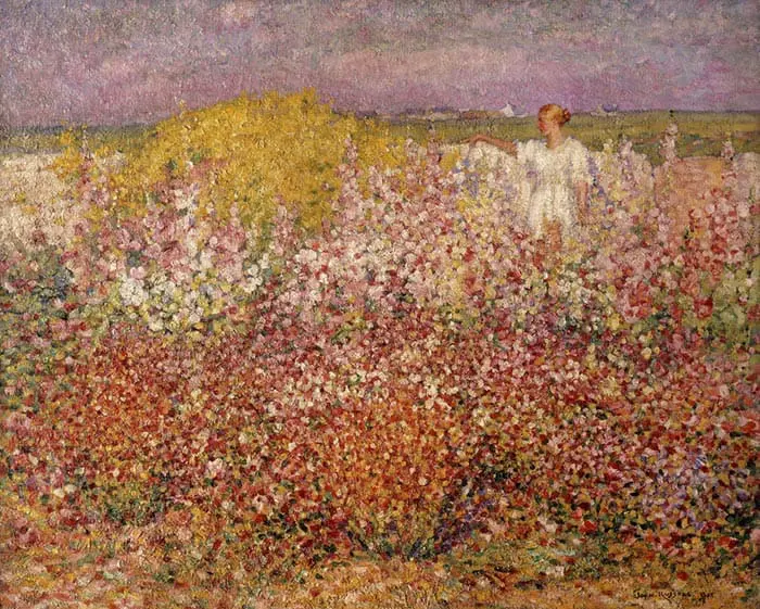 John Russell, Mme Russell parmi les fleurs du jardin de Goulphar, Belle Ile, 1907 John Russell, Mme Russell parmi les fleurs du jardin de Goulphar, Belle Ile, 1907