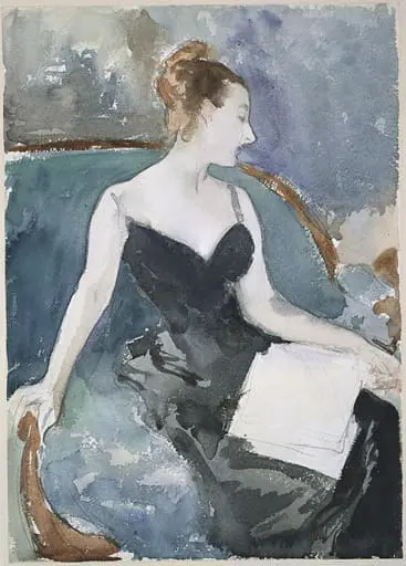 John Singer Sargent, Une étude de figure à l'aquarelle et au graphite, vers 1883