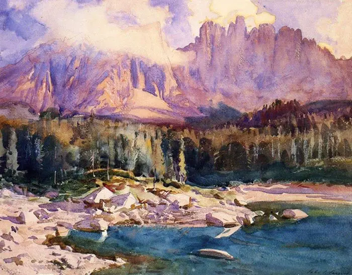 John Singer Sargent, Lac Carezza, Tyrol, 1914