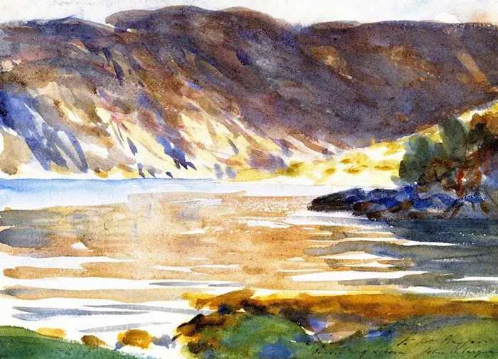 John Singer Sargent, Loch Moidart, Inverness-Shire, Écosse (Vue du rivage), 1896