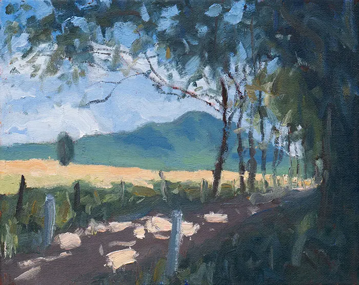 Étude du mont Barney, huile, 10 x 12 pouces, octobre 2018