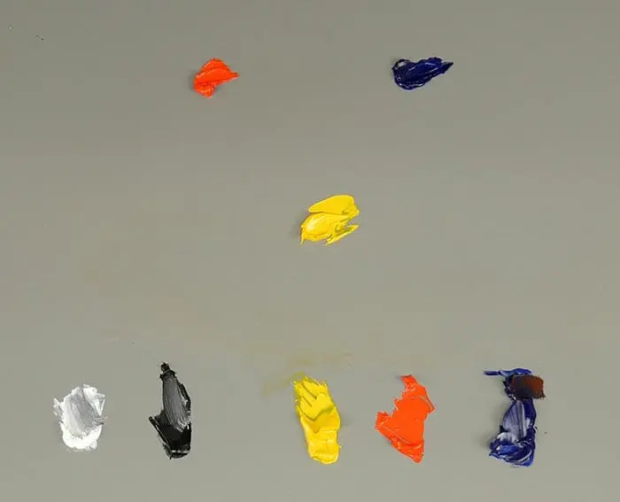 Couleurs primaires - bleu outremer, rouge de cadmium, jaune de cadmium