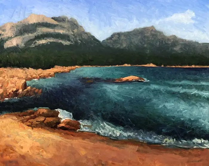 Peinture Honeymoon Bay, Tasmanie (14) Peinture Honeymoon Bay, Tasmanie (14)