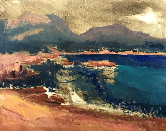 Peinture Honeymoon Bay, Tasmanie (6) Peinture Honeymoon Bay, Tasmanie (6)