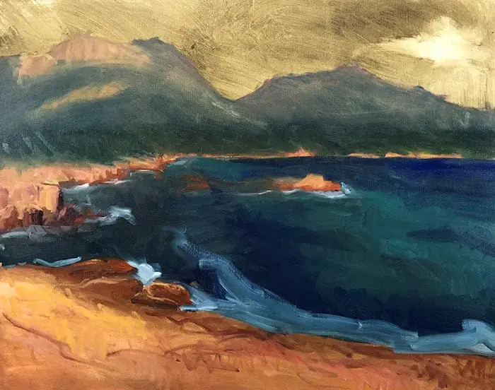 Peinture Honeymoon Bay, Tasmanie (7) Peinture Honeymoon Bay, Tasmanie (7)