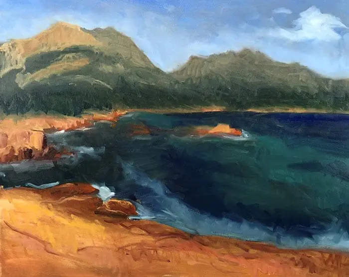 Peinture Honeymoon Bay, Tasmanie (8) Peinture Honeymoon Bay, Tasmanie (8)