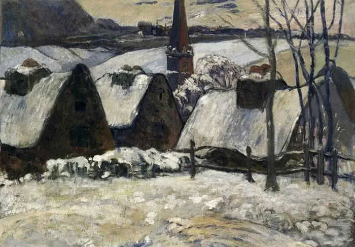 Paul Gaugin, Village breton sous la neige, 1894