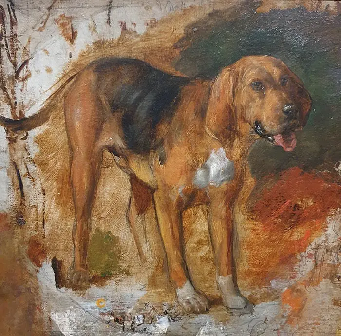 William Holman Hunt, Étude d'un limier, 1848 William Holman Hunt, Étude d'un limier, 1848