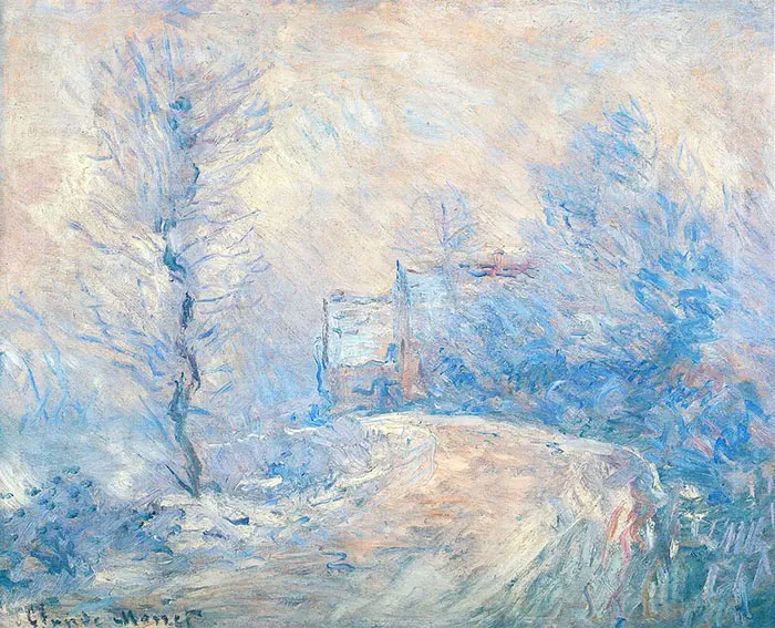 Claude Monet, L'entrée de Giverny sous la neige, 1885