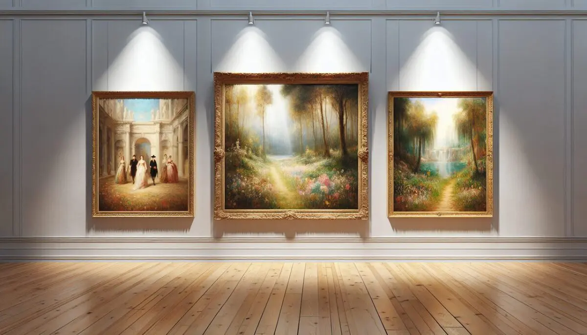 Peintre en U, tableaux de Jean Urbain Guérin, Urbain Huchet et Henri Julien Félix Rousseau.