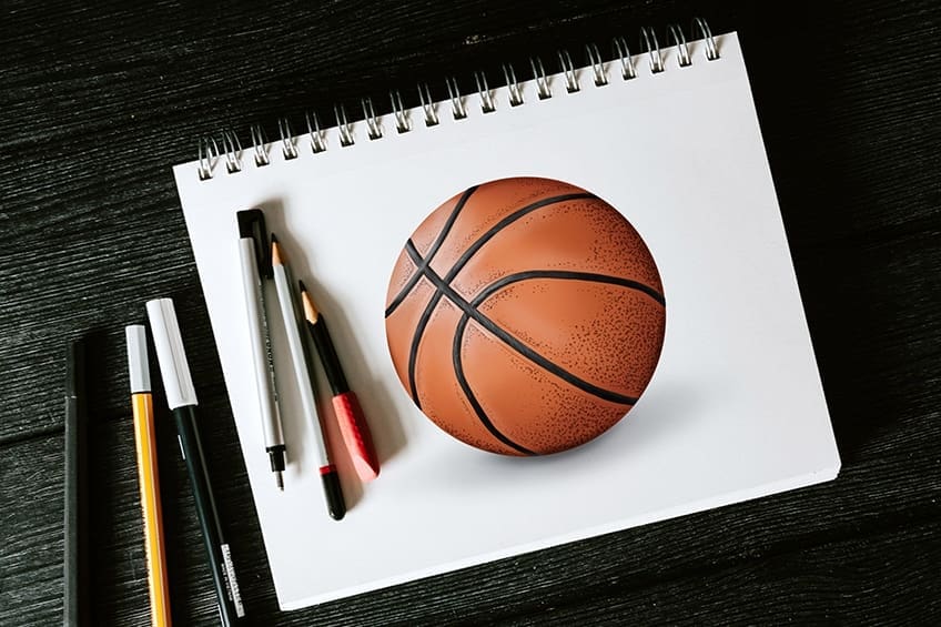 Comment dessiner un ballon de basket - Créer un dessin de basket