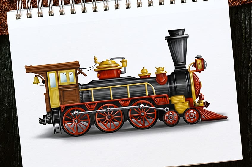Comment dessiner un train - Tutoriel de dessin de train facile