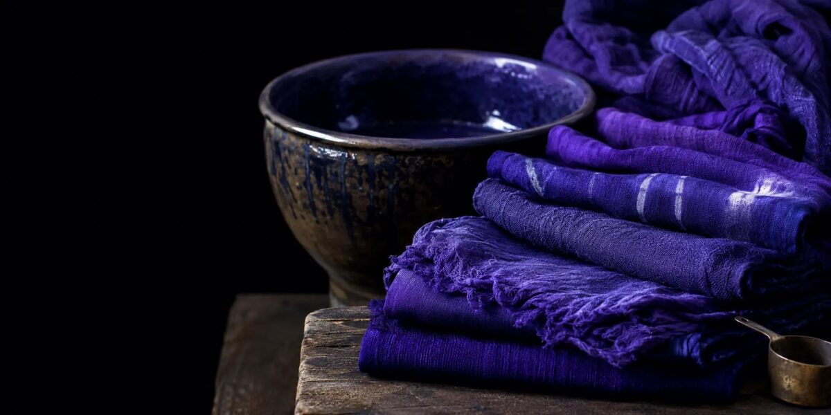 Nuances de couleur indigo allant du bleu profond au violet sombre